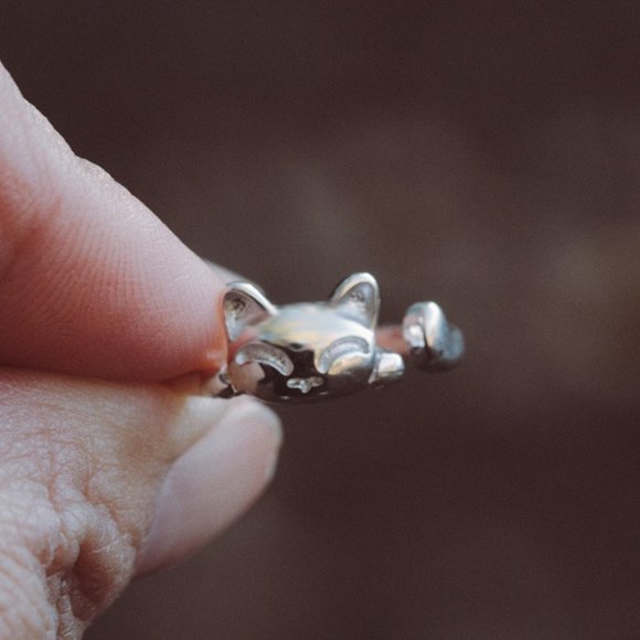 3/$25 🏷️ Cat Ring Minimal Minimalist Ring for Cat lovers Kitty Ring for her - Picture 5 of 8